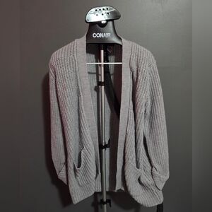 Cozy Gray Knit Cardigan